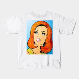 Crying girl with red hair Kids T-Shirt